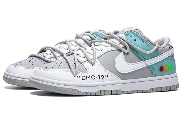 Lookbook [Kasut Custom] Nike Dunk Low 'Kelabu Putih Biru Masa Depan Neon' DJ6188-003(Team24-男款回到未来QD)