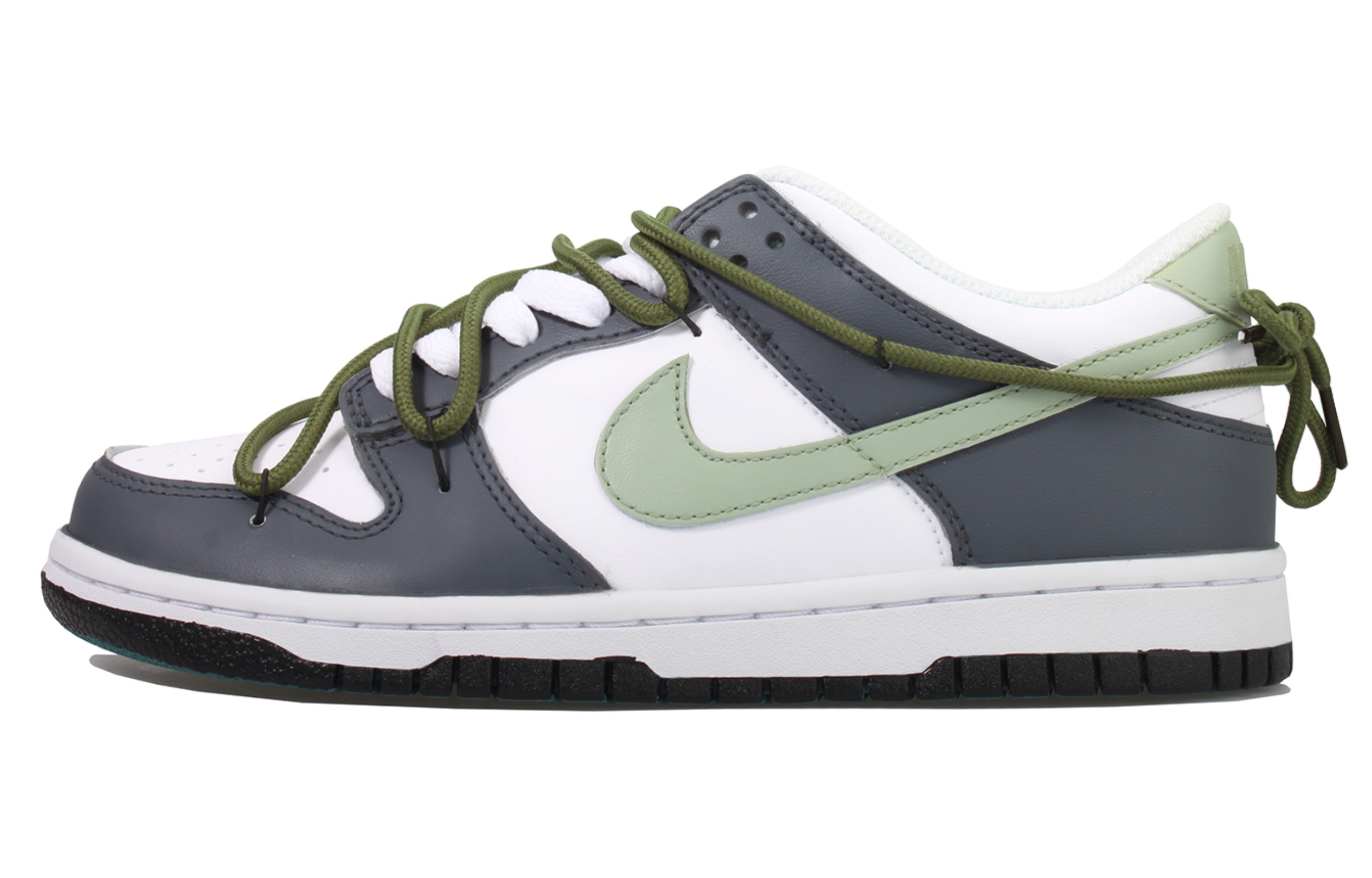[Custom Shoes] Nike Dunk Low 'Grey White Green'