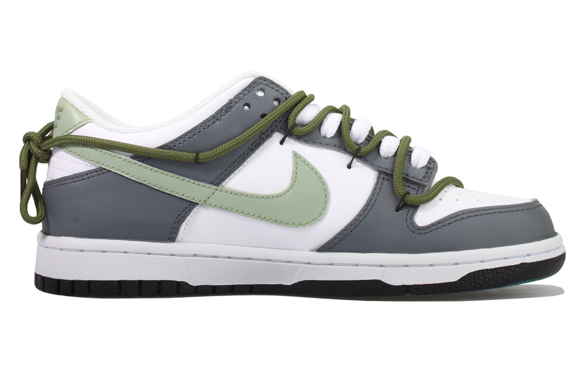 [Custom Shoes] Nike Dunk Low 'Grey White Green' 圖 2