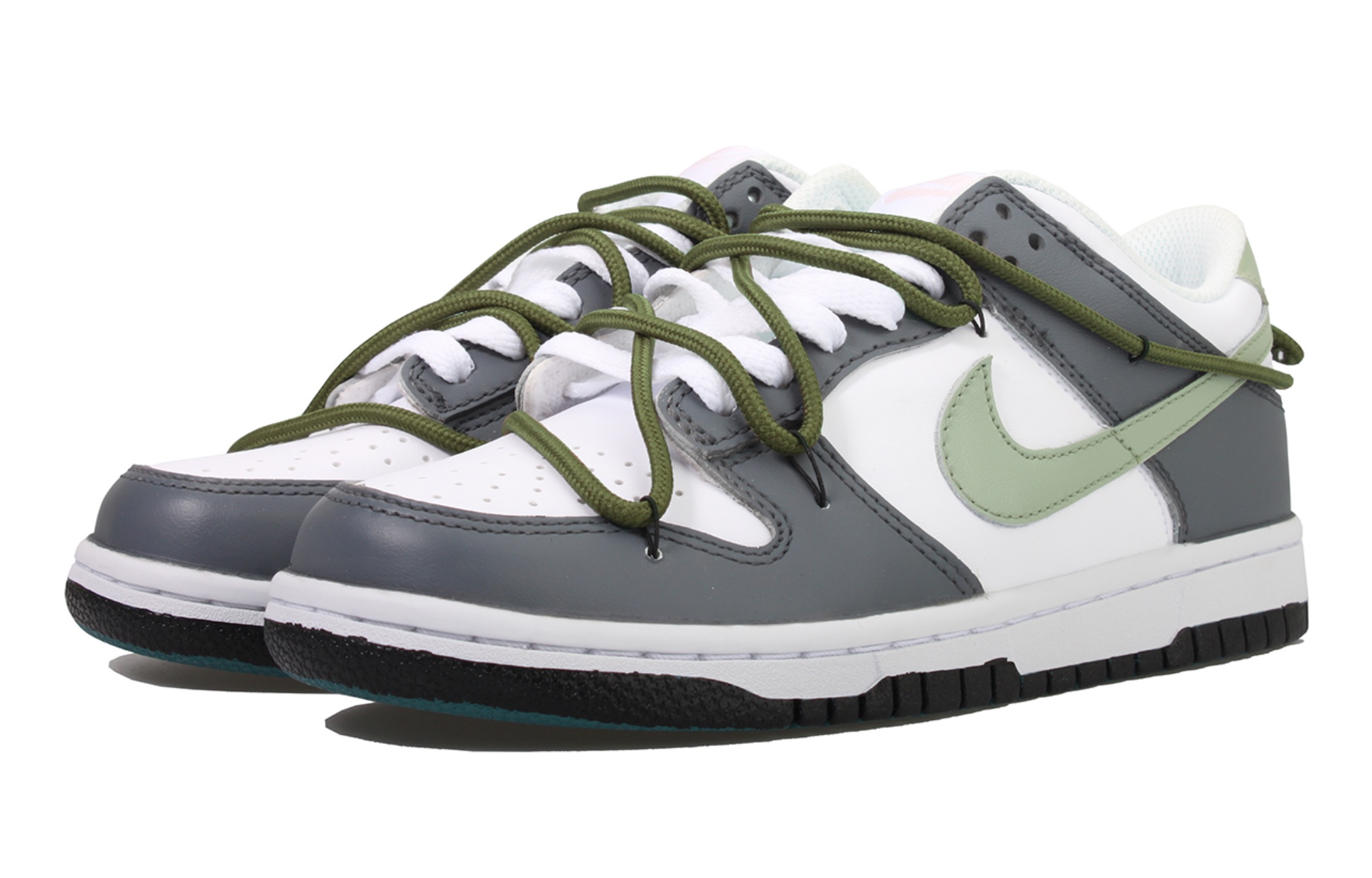 [Custom Shoes] Nike Dunk Low 'Grey White Green' 圖 3