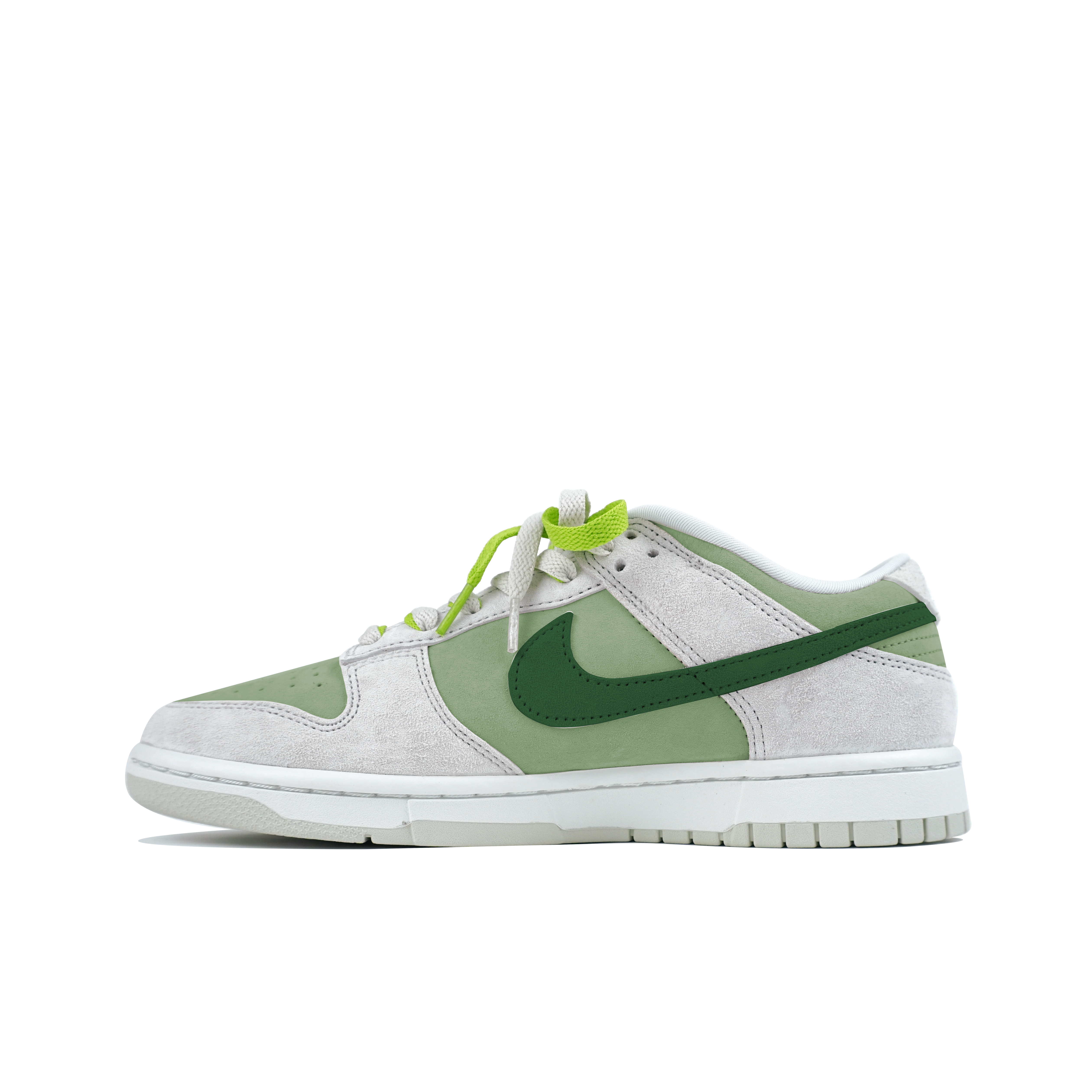 Shop [Sepatu Kustom] Nike Dunk Low 'Abu Putih Hijau Alpukat' DD8338-001(Team陆-牛油果QD)