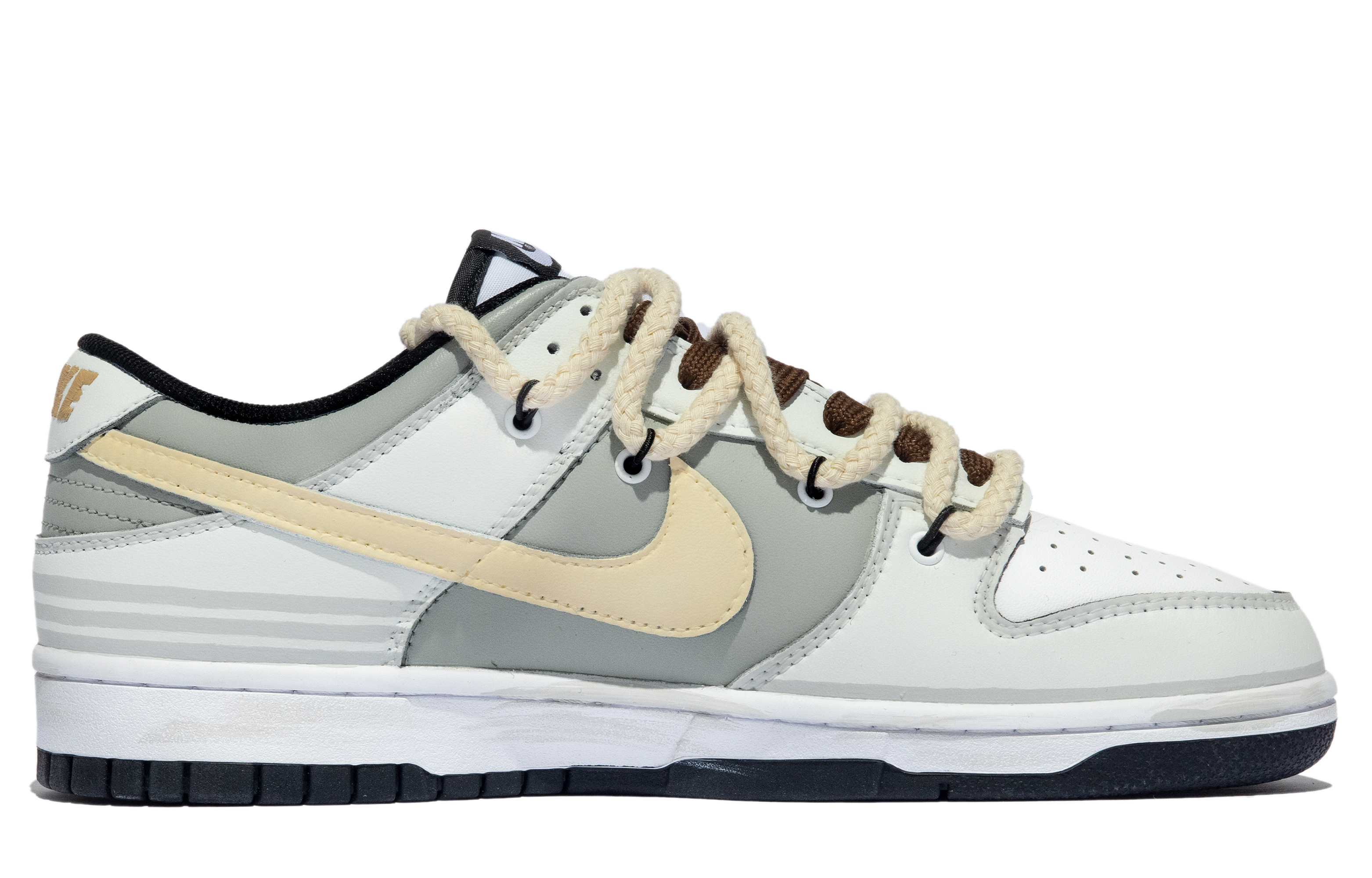 Order [Kasut Custom] Nike Dunk Low 'Hutan Hijau Kuning Putih' CW1590-100(TeamM-女款万物生长xhzz))