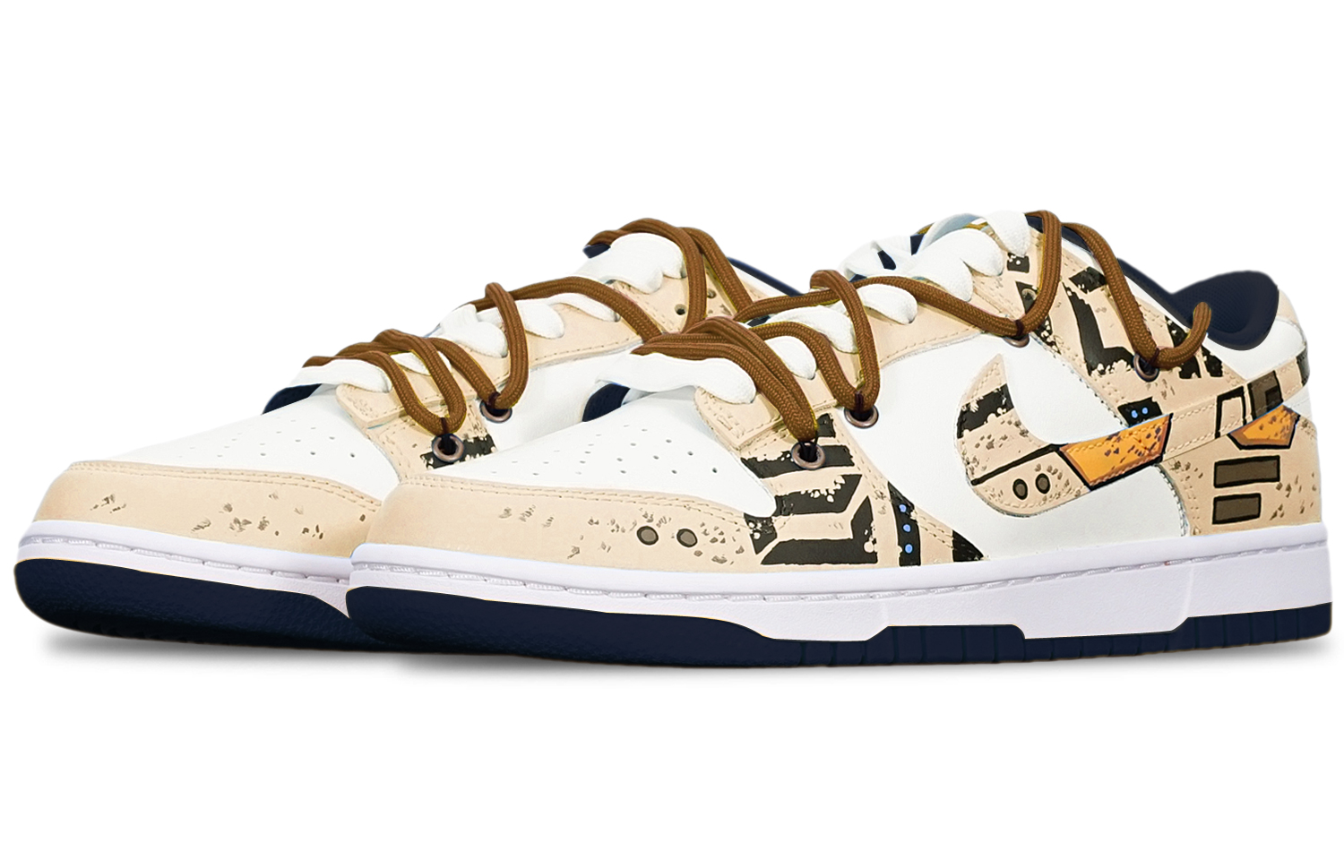 Lookbook [定制鞋款] 耐克Dunk Low '高达赛博朋克解构米白色' DH9765-300(TeamT-战损II卡其S-BOX)