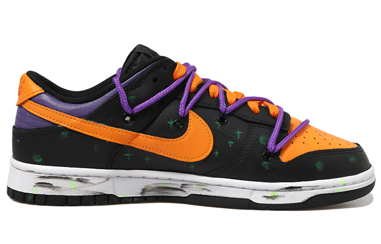 Order 【客製化球鞋】Nike Dunk Low 蝙蝠 蜘蛛網 萬聖節 解構風 做舊Vibe風 低筒 板鞋 男款 黑橙紫
