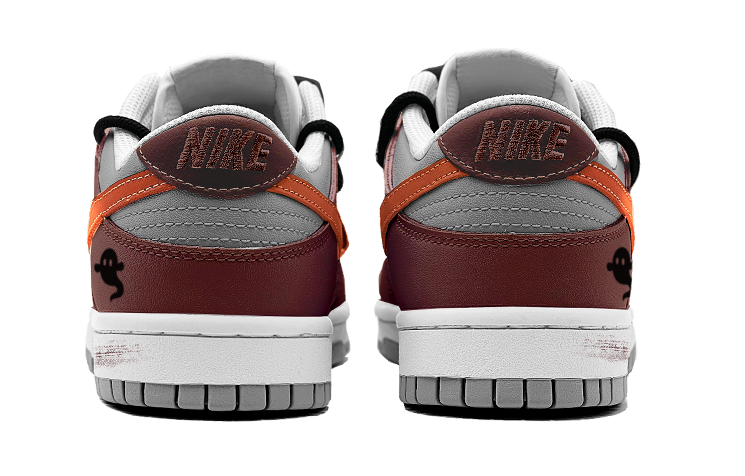 Purchase 【訂製球鞋】 Nike Dunk Low 街頭風 萬聖節主題 潮趣鬼臉 幽靈塗鴉 特殊鞋盒 耐磨 低筒 板鞋 男款 橙紅