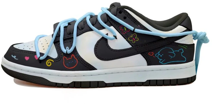 custom-shoes-nike-dunk-low-hand-painted-graffiti-cats-and-dogs-deconstructed