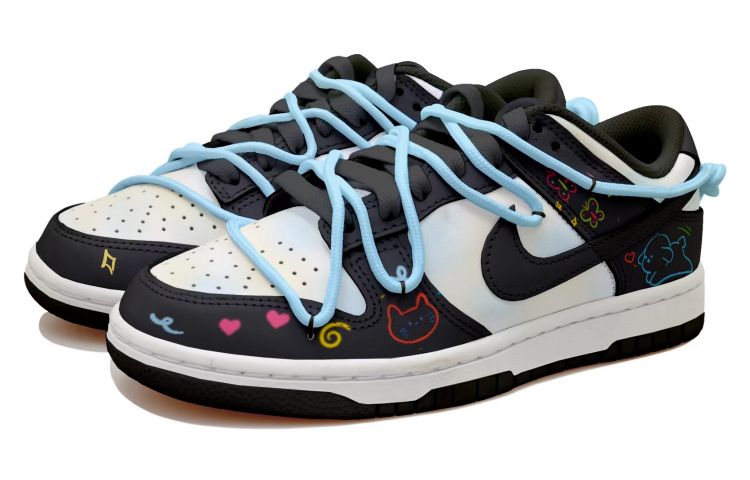 Lookbook Zapatillas Nike Dunk Low 'Gatos y Perros Graffiti a Mano Deconstruidas' CW1590-100(Team拾玖-萌宠聚会S-BOX）