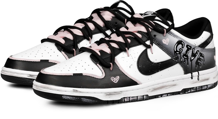 【定製球鞋】 Nike Dunk 高質感 手繪塗鴉 愛心 經典 好搭 高仿舊風 懷舊 防滑耐磨輕便透氣 低筒 板鞋 男款 黑白 Shop 【定製球鞋】 Nike Dunk 高質感 手繪塗鴉 愛心 經典 好搭 高仿舊風 懷舊 防滑耐磨輕便透氣 低筒 板鞋 男款 黑白