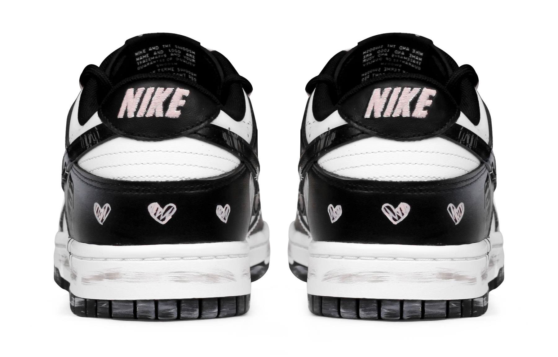 Purchase 【定製球鞋】 Nike Dunk 高質感 手繪塗鴉 愛心 經典 好搭 高仿舊風 懷舊 防滑耐磨輕便透氣 低筒 板鞋 男款 黑白