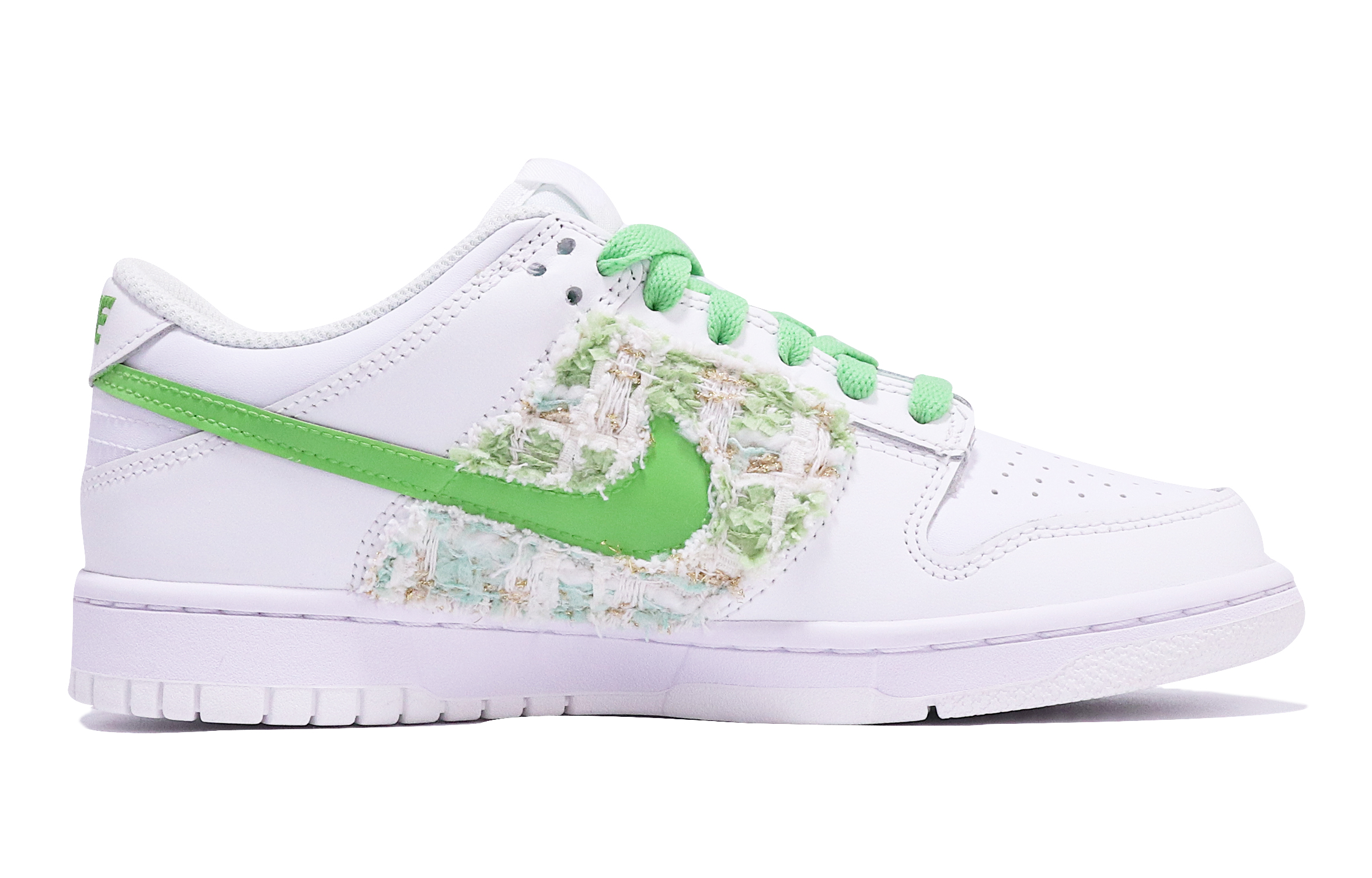 Order Zapatillas Nike Dunk Low 'Handcraft Patchwork Blanco Vintage Verde' DH9765-100(TeamTen-女款小香风白绿)