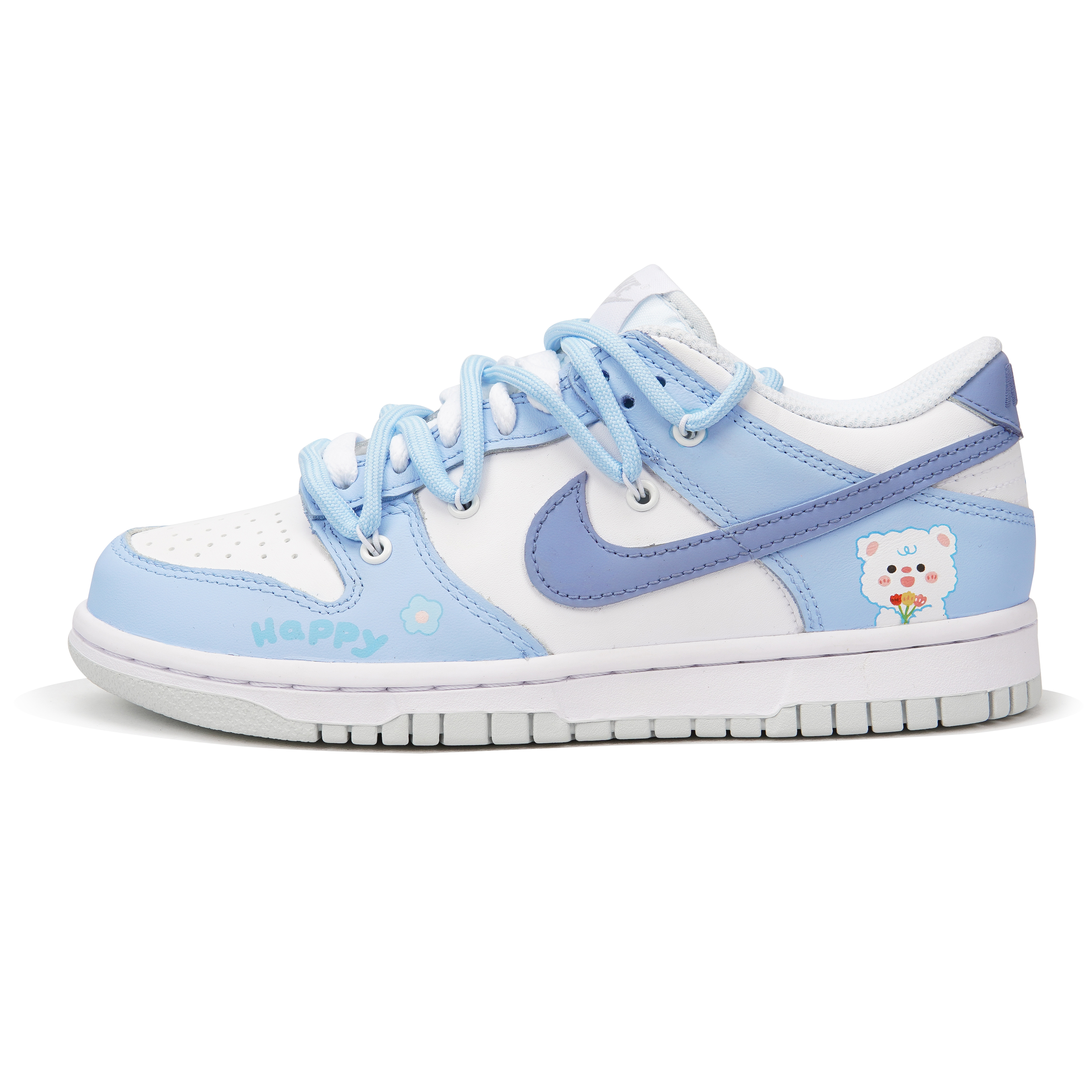 [Custom Shoes] Nike Dunk Low 'Happy Bear White-Blue' 圖 2