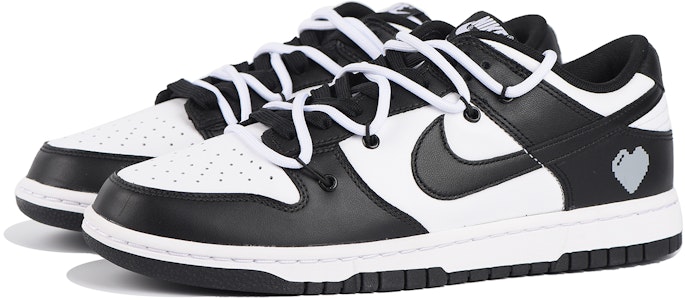 나이키 덩크 로우 '하트 해체 블랙 화이트' (커스텀) DD1391-100(Team拾伍-男款黑白爱心三) Lookbook 나이키 덩크 로우 '하트 해체 블랙 화이트' (커스텀) DD1391-100(Team拾伍-男款黑白爱心三)