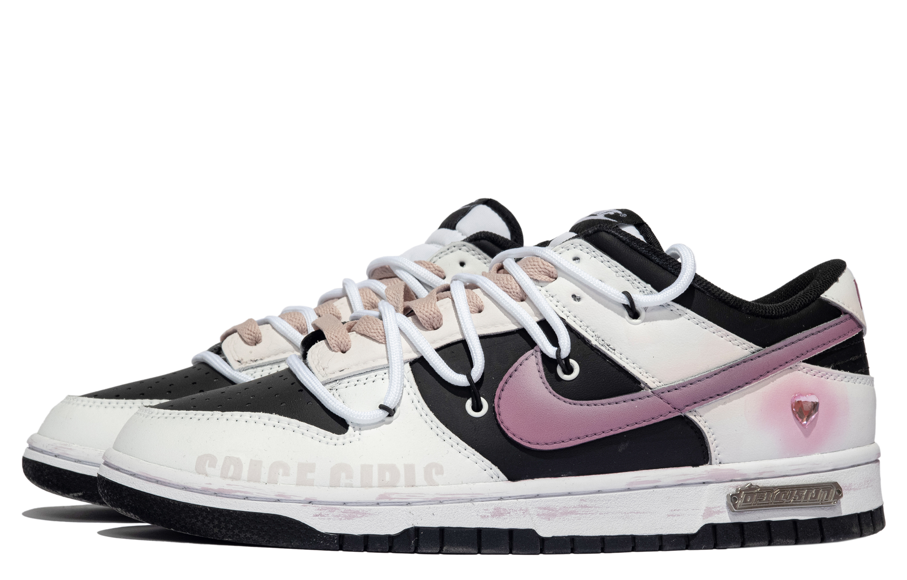 Lookbook 나이키 덩크 로우 '하트닷 검흰핑' (커스텀) DJ6188-002(TeamM-男款心动盲点S-BOX)