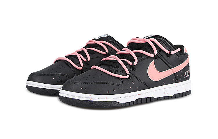 Lookbook [Zapatillas Personalizadas] Nike Dunk Low 'Heart Double Buckle Negro-Rosa' DV0831-002(Team58-爱心双扣)