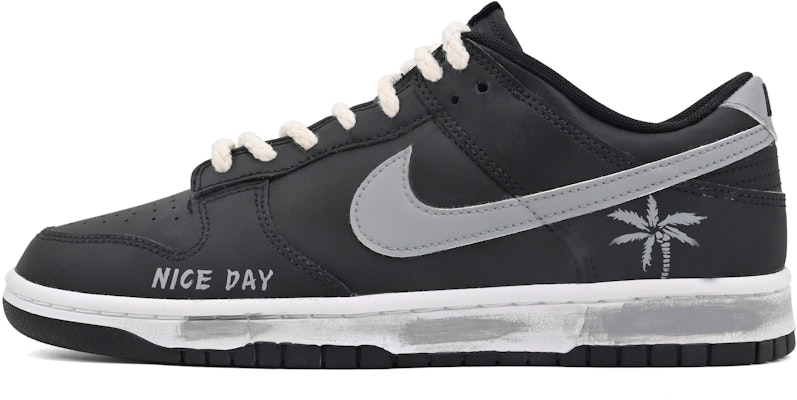 【訂製球鞋】Nike Dunk Low 心動海島 復古 仿舊 椰子樹 簡約 百搭 低筒 滑板鞋 男款 黑灰 Buy 【訂製球鞋】Nike Dunk Low 心動海島 復古 仿舊 椰子樹 簡約 百搭 低筒 滑板鞋 男款 黑灰
