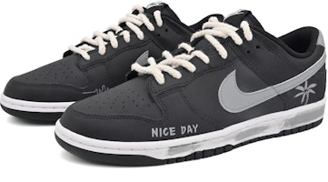 【訂製球鞋】Nike Dunk Low 心動海島 復古 仿舊 椰子樹 簡約 百搭 低筒 滑板鞋 男款 黑灰 Shop 【訂製球鞋】Nike Dunk Low 心動海島 復古 仿舊 椰子樹 簡約 百搭 低筒 滑板鞋 男款 黑灰