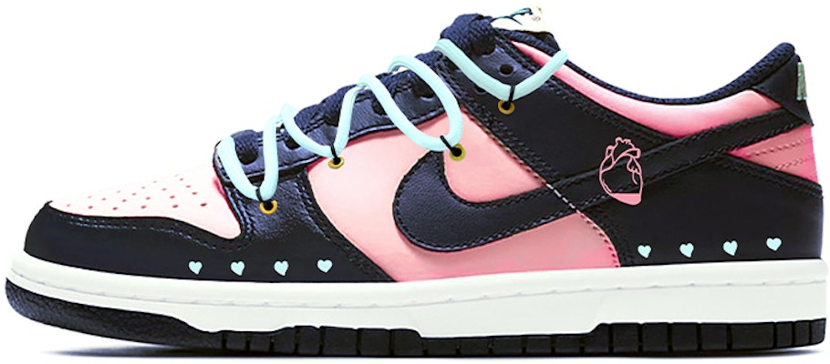 【定製球鞋】 Nike Dunk Low 心跳 日常定製 低筒 板鞋 男女同款 黑藍粉 Buy 【定製球鞋】 Nike Dunk Low 心跳 日常定製 低筒 板鞋 男女同款 黑藍粉