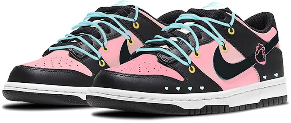 【定製球鞋】 Nike Dunk Low 心跳 日常定製 低筒 板鞋 男女同款 黑藍粉 Lookbook 【定製球鞋】 Nike Dunk Low 心跳 日常定製 低筒 板鞋 男女同款 黑藍粉