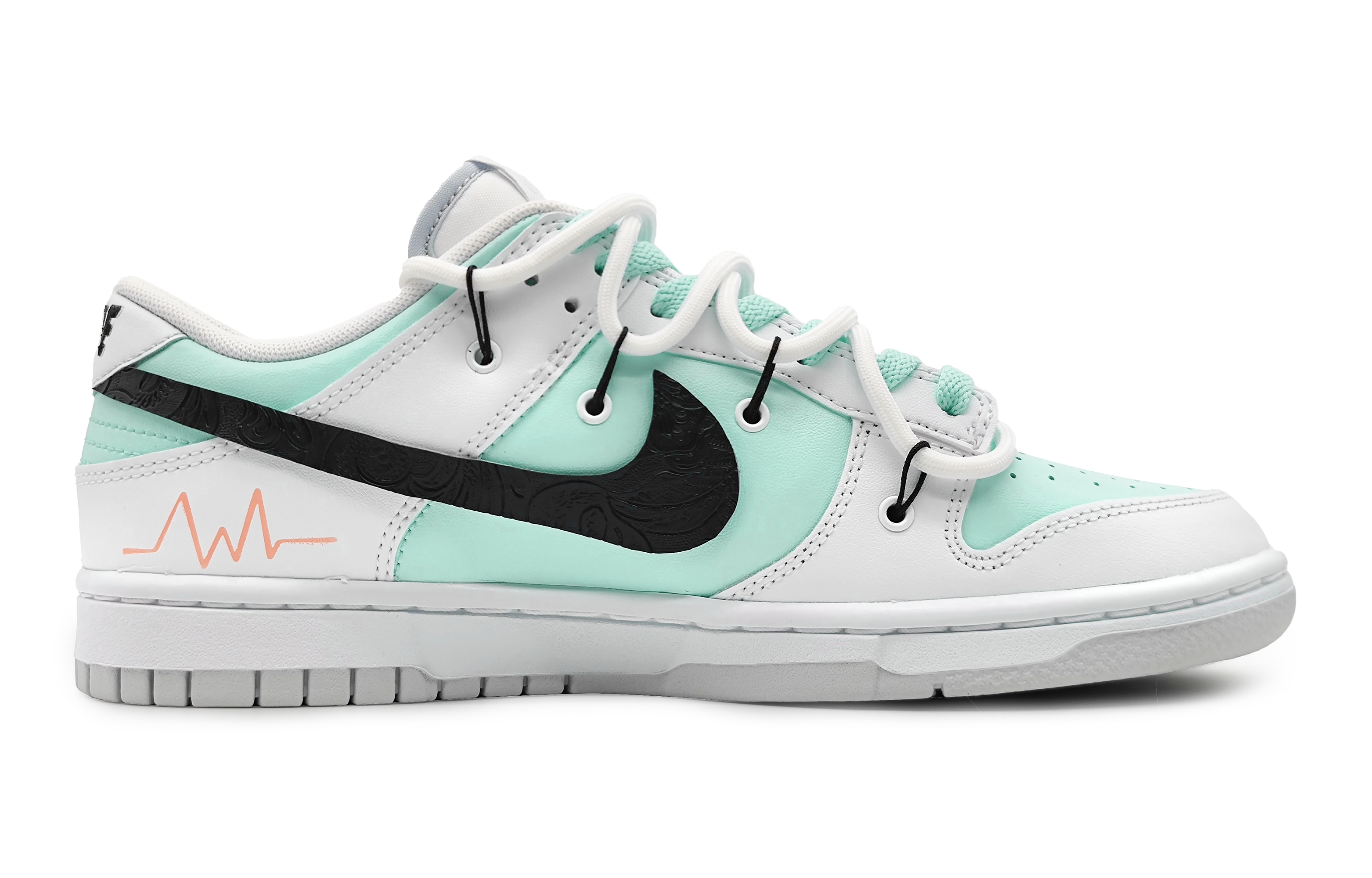 Order [Zapatillas Personalizadas] Nike Dunk Low 'Heartbeat Azul-Gris' DH9765-102(Team16-女款指纹爱心青)