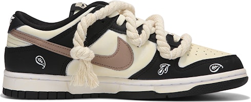 【量身打造球鞋】Nike Dunk Low 熱浪 腰果花 熊貓 深染復古 麻繩綁帶 復古 低筒 板鞋 GS 黑白色 Order 【量身打造球鞋】Nike Dunk Low 熱浪 腰果花 熊貓 深染復古 麻繩綁帶 復古 低筒 板鞋 GS 黑白色