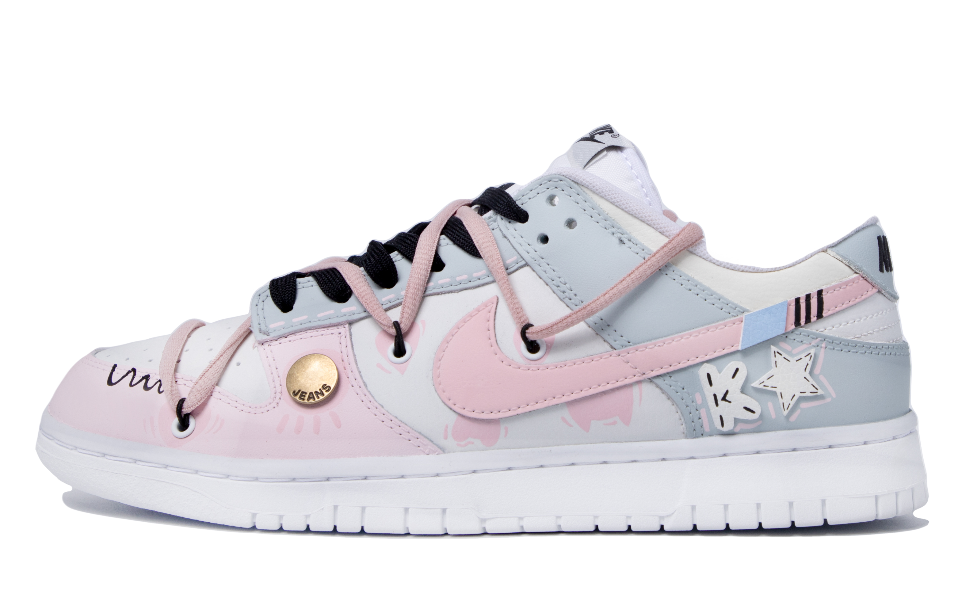 Buy [Kasut Custom] Nike Dunk Low 'Hello Sweetheart - Merah Jambu Hijau' DJ6188-101(TeamM-男款你好甜心S-BOX)