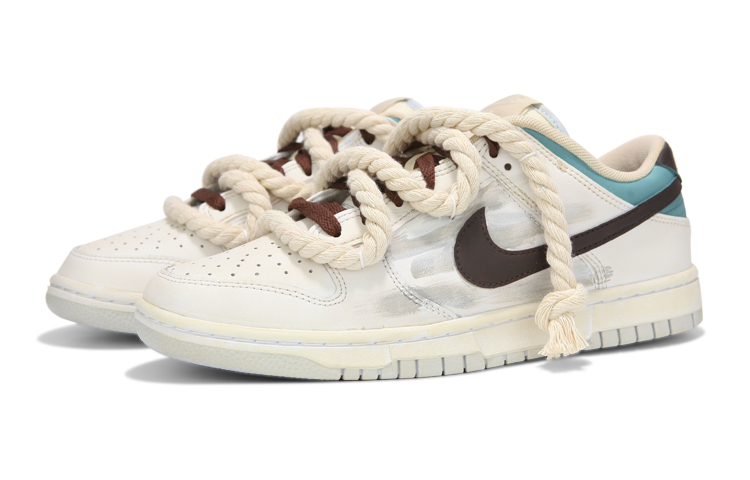 Lookbook [Zapatillas Personalizadas] Nike Dunk Low 'Cintas de Cáñamo Beige Oxidado' DH9765-102(Team24-女款棕勾做旧)