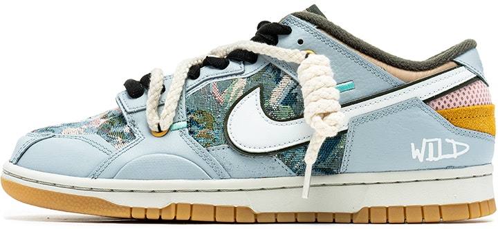 custom-shoes-nike-dunk-low-heron-stitchwork-oil-canvas-deconstructed-dual-shoelaces-white-blue