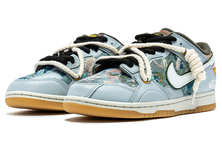 Lookbook Zapatillas Nike Dunk Low 'Heron Stitchwork' Desconstruidas - Azul Blanco DB0500-200(TeamB-男款拼接油画风白蓝)