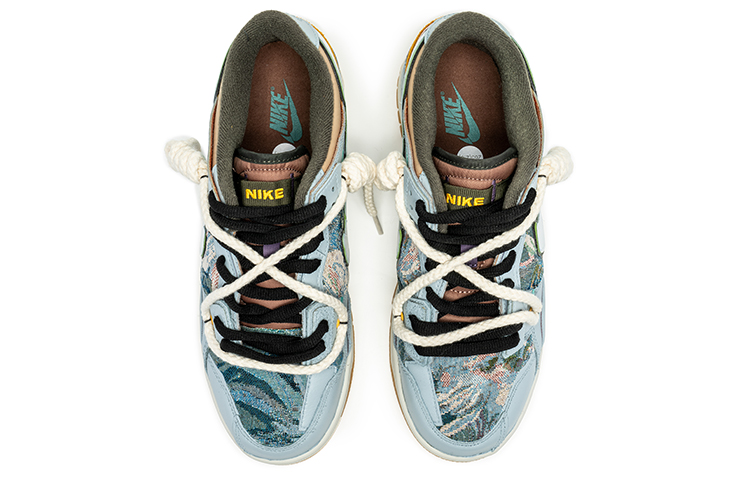 Shop Zapatillas Nike Dunk Low 'Heron Stitchwork' Desconstruidas - Azul Blanco DB0500-200(TeamB-男款拼接油画风白蓝)