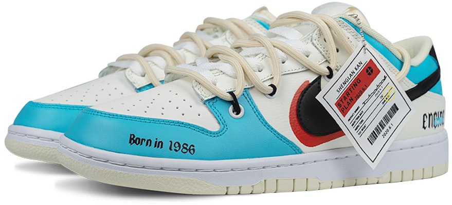 나이키 덩크 로우 '힙합 블루화이트' (커스텀) DJ6188-100(Team62-极限时速) Lookbook 나이키 덩크 로우 '힙합 블루화이트' (커스텀) DJ6188-100(Team62-极限时速)