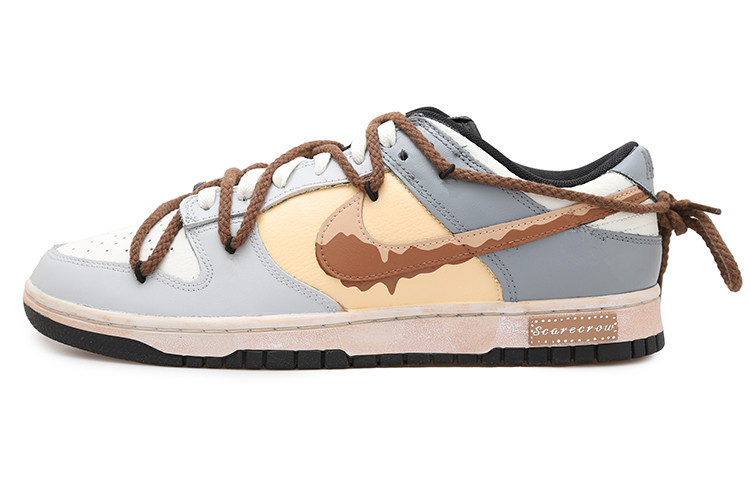 Buy 【訂製球鞋】Nike Dunk Low 蜂蜜巧克力 貼布 麻繩 解構風 潮流復古 低筒 板鞋 男款 棕灰色