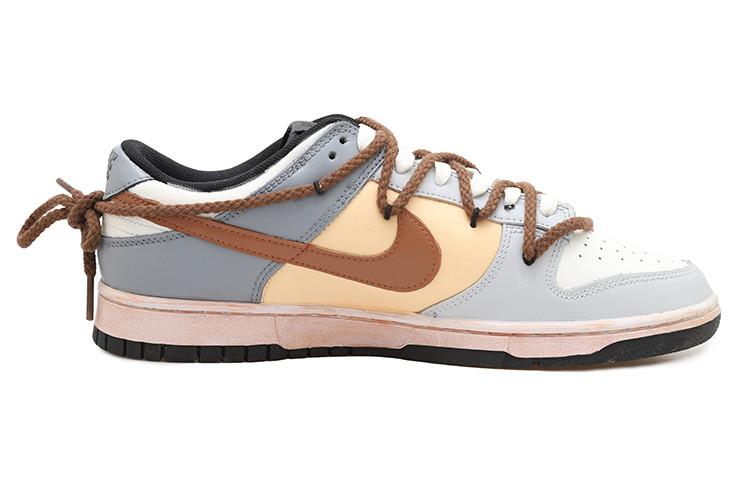 Order 【訂製球鞋】Nike Dunk Low 蜂蜜巧克力 貼布 麻繩 解構風 潮流復古 低筒 板鞋 男款 棕灰色
