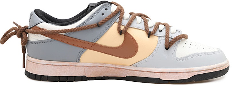 【訂製球鞋】Nike Dunk Low 蜂蜜巧克力 貼布 麻繩 解構風 潮流復古 低筒 板鞋 男款 棕灰色 Order 【訂製球鞋】Nike Dunk Low 蜂蜜巧克力 貼布 麻繩 解構風 潮流復古 低筒 板鞋 男款 棕灰色