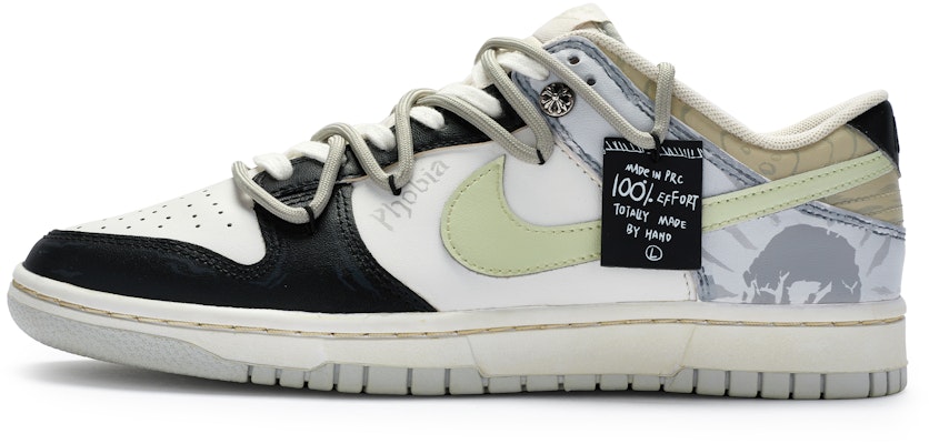 定制鞋款 耐克Dunk Low '黑白灰牛角装饰' DH9765-102(TeamR-女款恐惧S-BOX) Buy 定制鞋款 耐克Dunk Low '黑白灰牛角装饰' DH9765-102(TeamR-女款恐惧S-BOX)