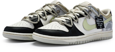 定制鞋款 耐克Dunk Low '黑白灰牛角装饰' DH9765-102(TeamR-女款恐惧S-BOX) Lookbook 定制鞋款 耐克Dunk Low '黑白灰牛角装饰' DH9765-102(TeamR-女款恐惧S-BOX)
