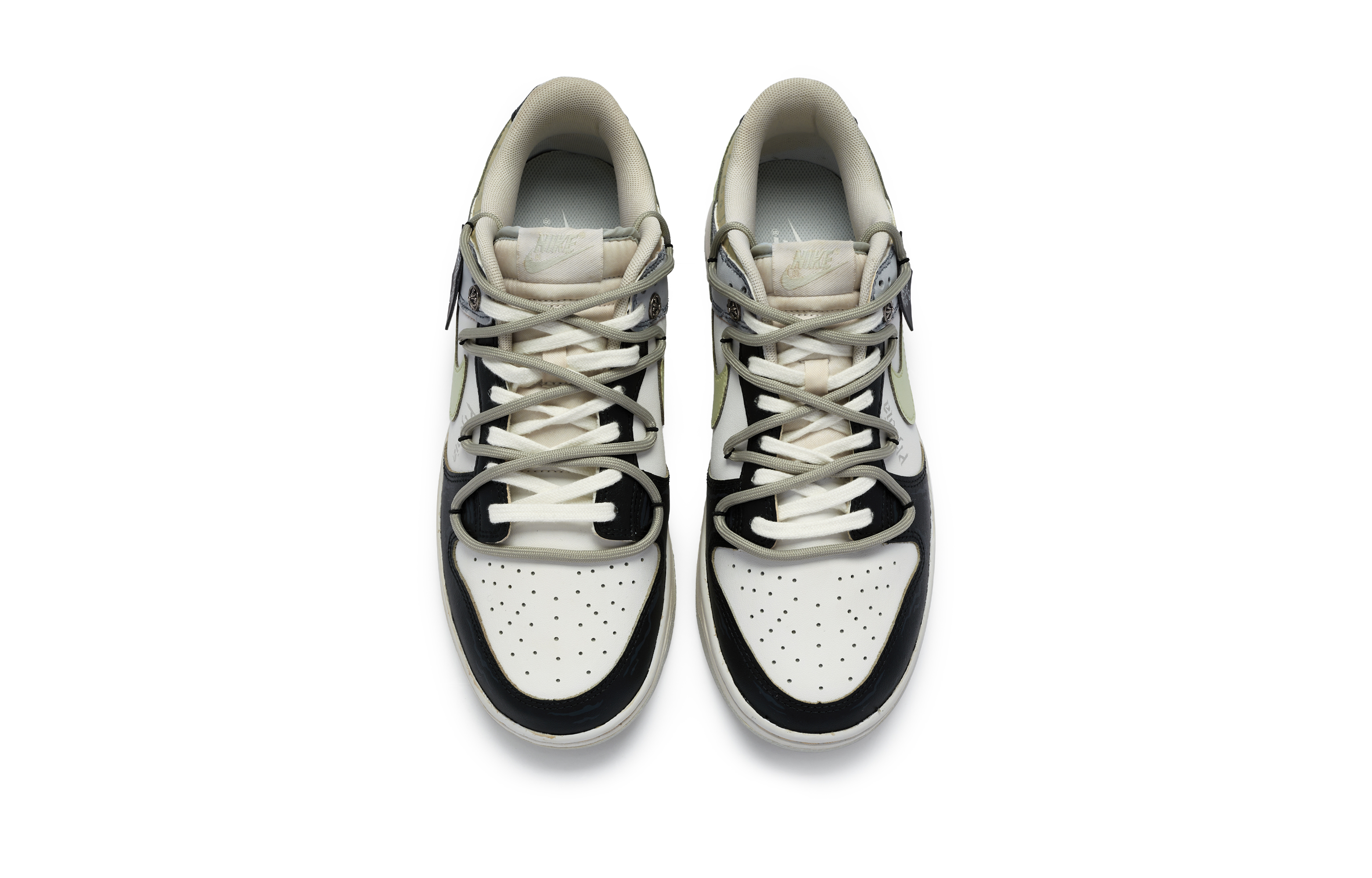 Shop [カスタムシューズ] ナイキ ダンク ロー 'ホーンティップ ブラック ホワイト グレー' DH9765-102(TeamR-女款恐惧S-BOX)