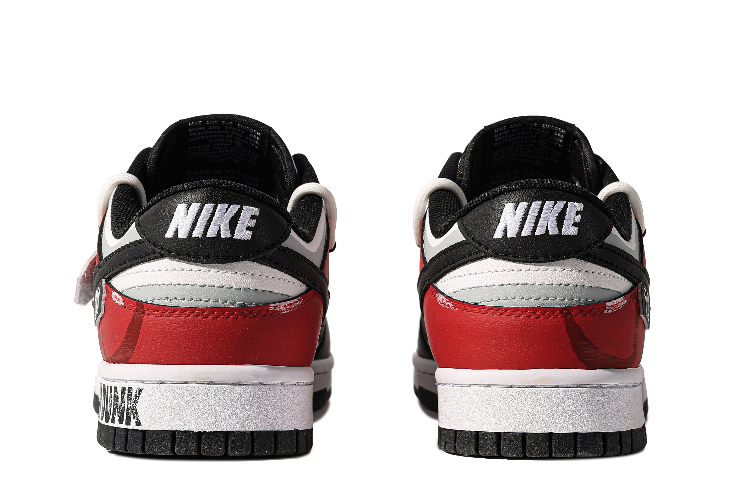 Shop 【カスタムシューズ】ナイキ ダンクロー「情熱の黒赤グレー」 CW1590-100(TeamM-女款热血人生S-BOX)