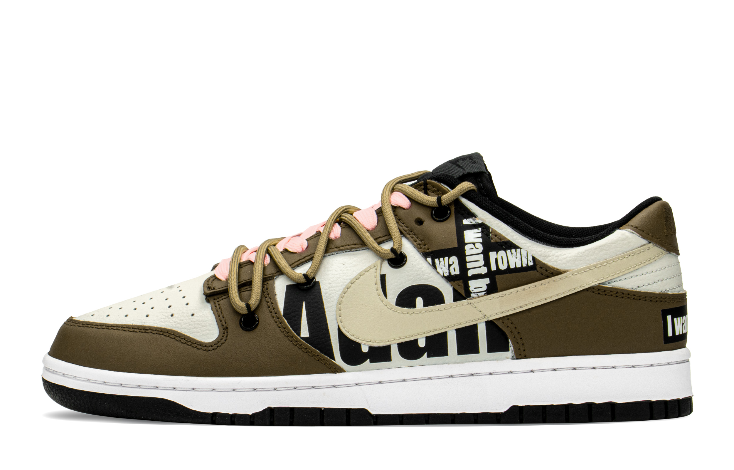 Buy 【定制球鞋】 Nike Dunk Low 熱血青春 特殊禮盒 解構鞋帶 拼接十字架 低幫 板鞋 GS 黑摩卡