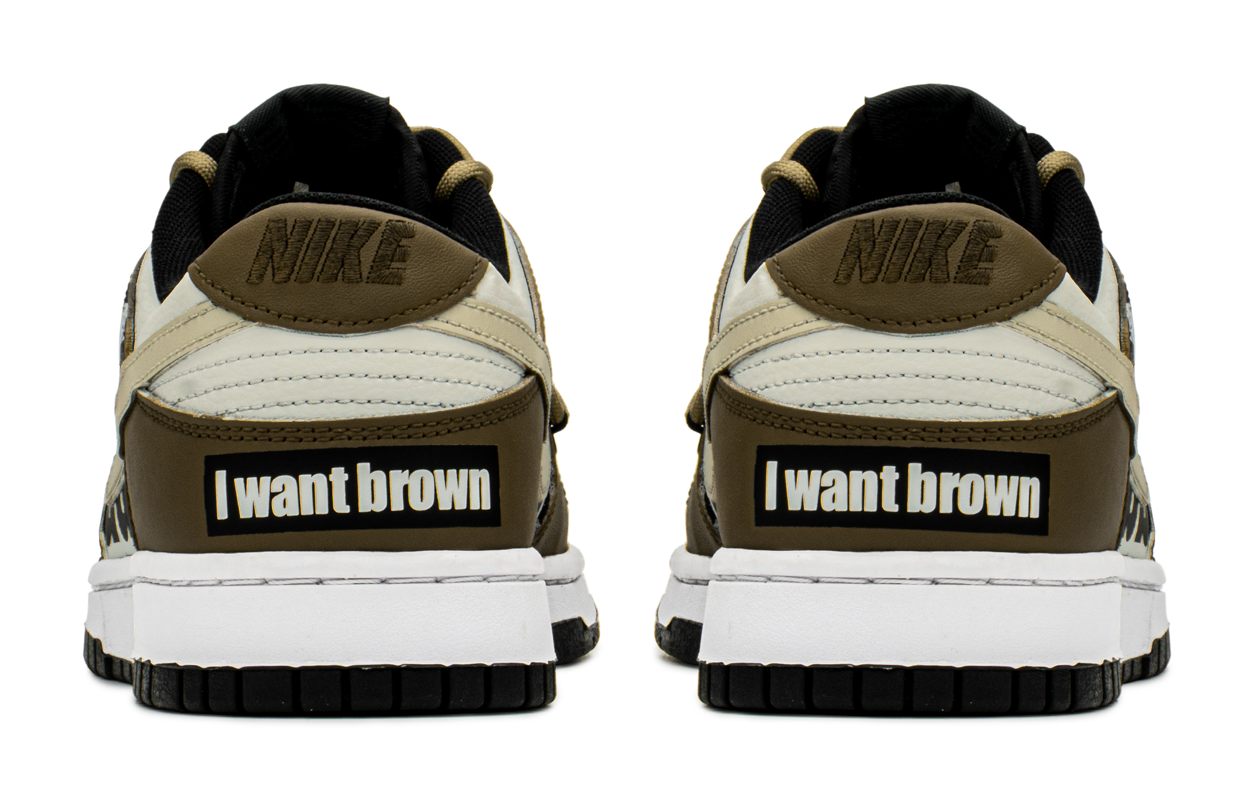 Shop 【定制球鞋】 Nike Dunk Low 熱血青春 特殊禮盒 解構鞋帶 拼接十字架 低幫 板鞋 GS 黑摩卡