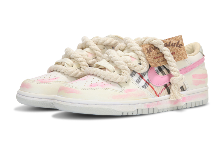 Lookbook [Nike Dunk Low Sepatu Kustom] 'Hot Wave Pink' DH9765-102(Team24-女款粉勾格子)
