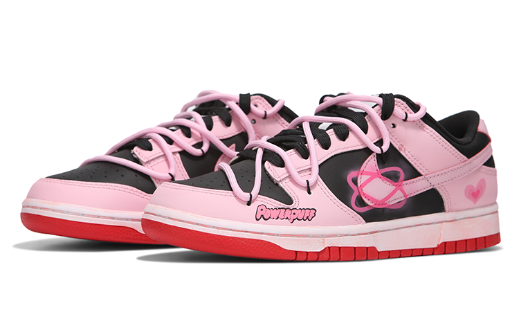 Lookbook [Zapatillas Personalizadas] Nike Dunk Low 'Ola Caliente Enamorada' FD9762-061(Team24-男女款甜心小女警黑粉色)