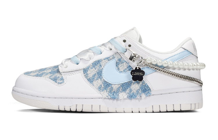 Buy [定制款鞋] Nike Dunk Low '千鸟格' DH9765-100(TeamE-千鸟格纹白蓝S-BOX)
