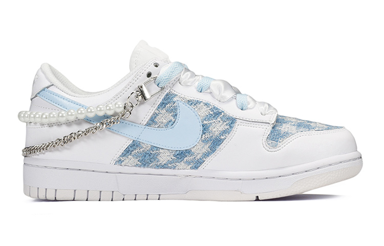 Order [定制款鞋] Nike Dunk Low '千鸟格' DH9765-100(TeamE-千鸟格纹白蓝S-BOX)