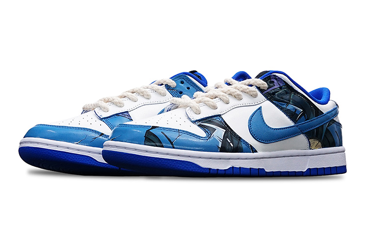 Lookbook 【定制球鞋】Nike Dunk Low Hyper Cobalt 賽博朋克風格 手繪噴繪機械風 潮男節主題 低幫 板鞋 GS 藍白黃