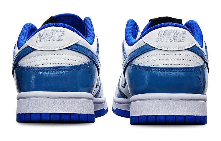 Shop 【定制球鞋】Nike Dunk Low Hyper Cobalt 賽博朋克風格 手繪噴繪機械風 潮男節主題 低幫 板鞋 GS 藍白黃