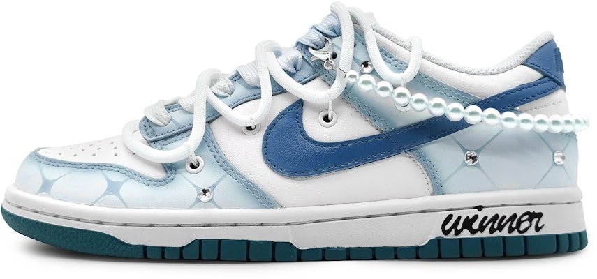 【客製化球鞋】Nike Dunk Low 碧藍星辰 鑲鑽 解構雙鞋帶 漸變冰藍 小清新色彩 低筒 板鞋 GS 冰藍 Buy 【客製化球鞋】Nike Dunk Low 碧藍星辰 鑲鑽 解構雙鞋帶 漸變冰藍 小清新色彩 低筒 板鞋 GS 冰藍