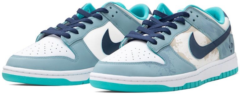 나이키 덩크 로우 '아이스 블루 자스민 그래피티' (커스텀) DV0833-101(Team34-冰蓝茉莉) Lookbook 나이키 덩크 로우 '아이스 블루 자스민 그래피티' (커스텀) DV0833-101(Team34-冰蓝茉莉)