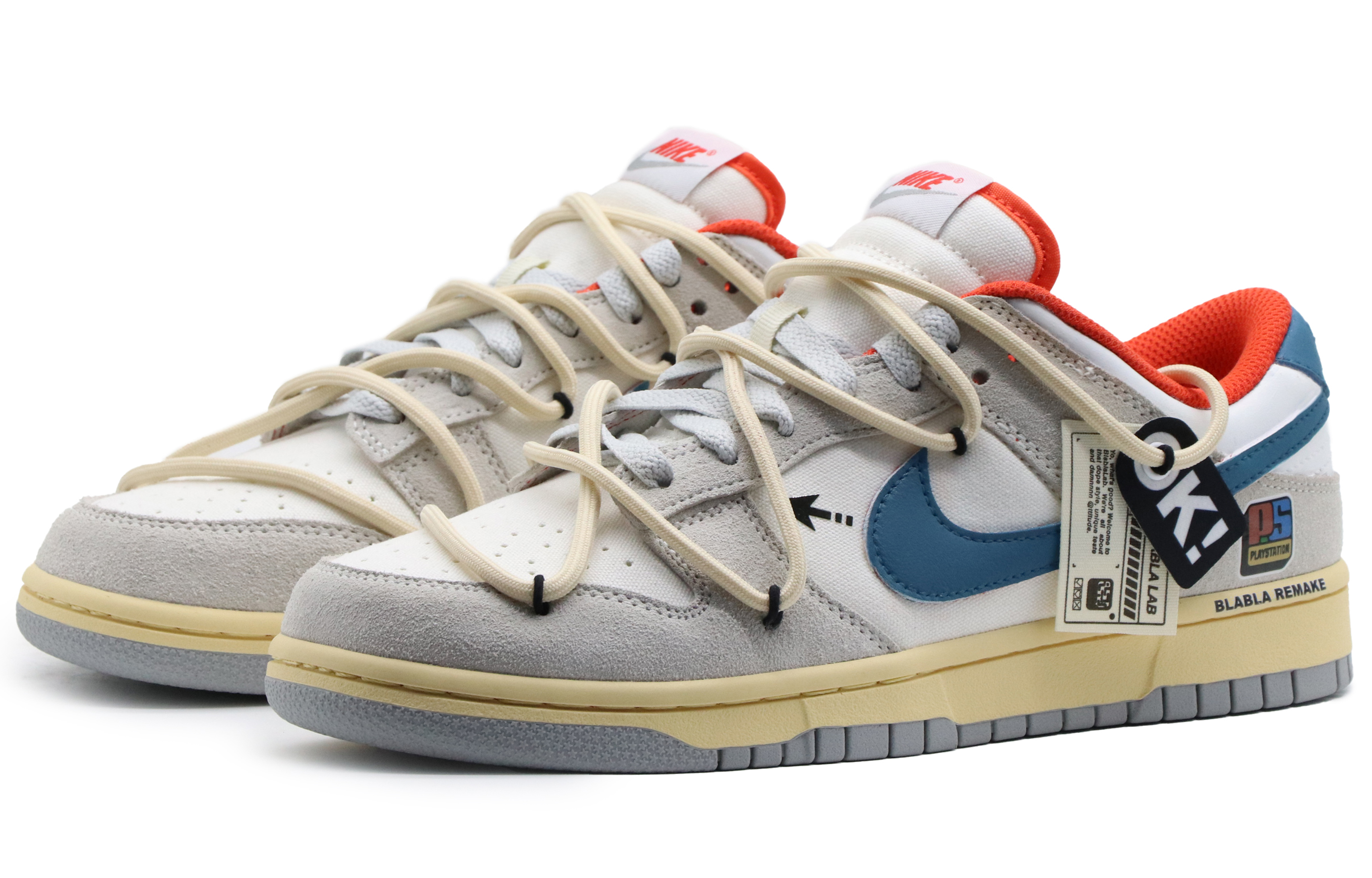 Lookbook 나이키 덩크 로우 "레트로 게임" 아이스 블루 (Nike 덩크 로우 "레겜" 아이스 블루) FJ5429-133(Team57-男女款电玩)