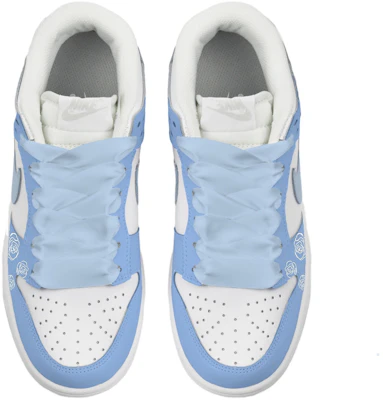 【訂製球鞋】 Nike Dunk Low 冰藍玫瑰 絲質鞋帶 舒適百搭 低筒 滑板鞋 GS 白藍 Shop 【訂製球鞋】 Nike Dunk Low 冰藍玫瑰 絲質鞋帶 舒適百搭 低筒 滑板鞋 GS 白藍