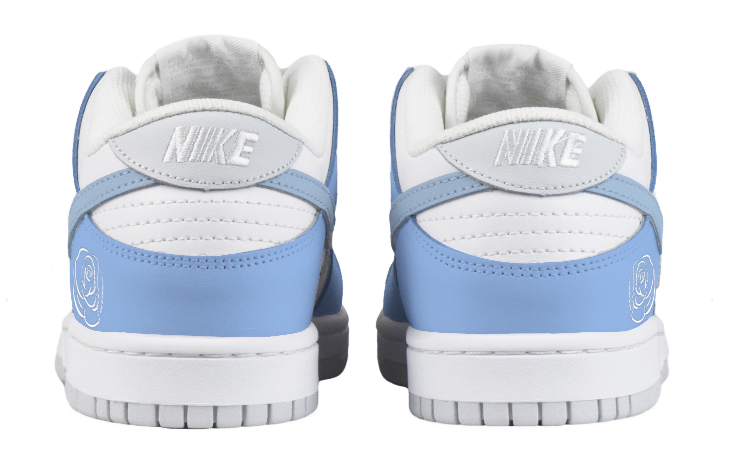 Purchase 【訂製球鞋】 Nike Dunk Low 冰藍玫瑰 絲質鞋帶 舒適百搭 低筒 滑板鞋 GS 白藍